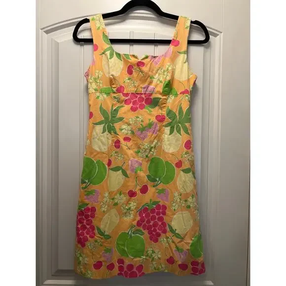 Lilly Pulitzer Women’s Lemon and Cherry Print Sleeveless Mini Dress Size 0 Multi - Picture 1 of 3